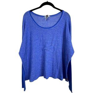 Hard Tail Bird-05 Long Sleeve Boxy Blue Size S Boat Neck Knit‎ Top